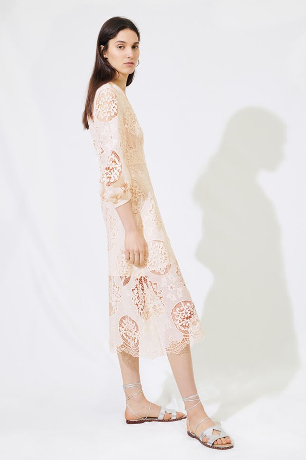 Low-Cut Guipure Dress