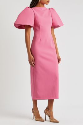Loral Puff-Sleeve Midi Dress from Solace London