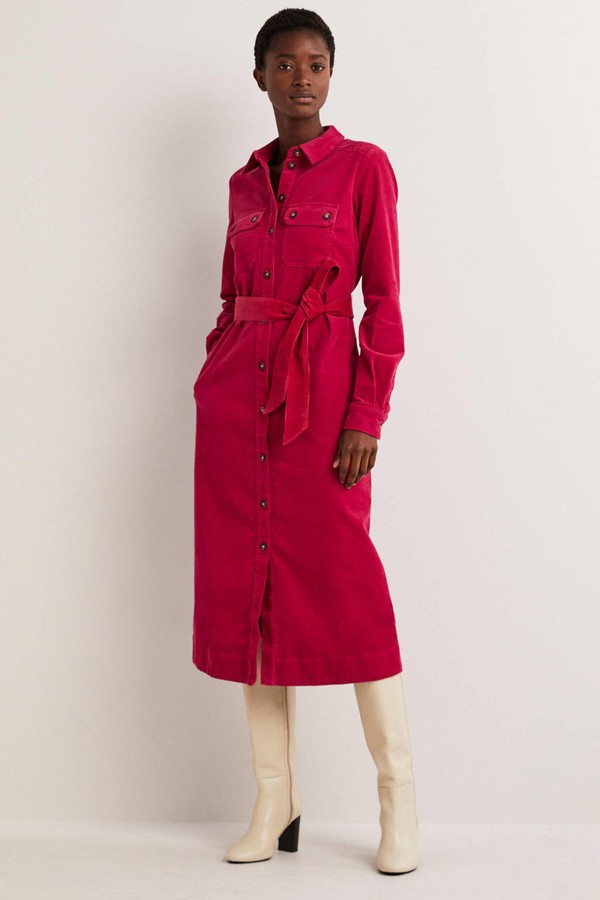 Corduroy Midi Shirt Dress