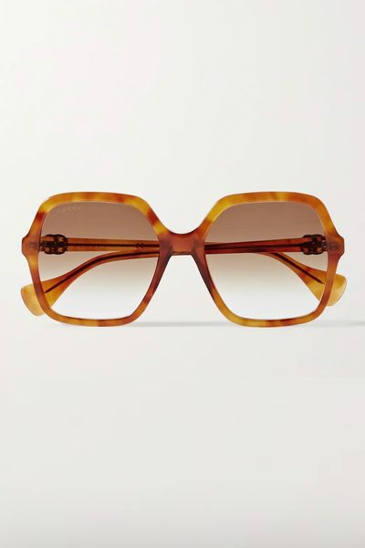Oversized Square Frame Tortoiseshell Acetate Sunglasses from Gucci Eyewear