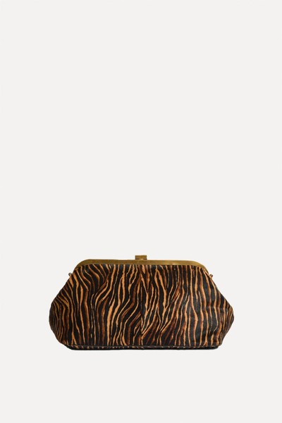 Animal-Print Leather Clutch Bag from Marks & Spencer  X Sienna Miller