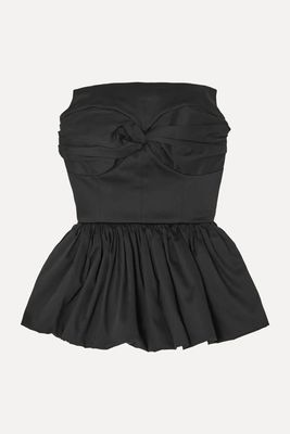 Tamie Strapless Twist-Front Cotton-Blend Peplum Top from Tove