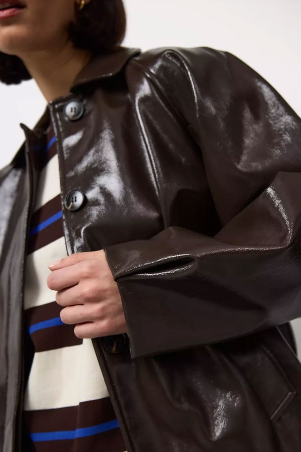 PU Bubble Hem Jacket