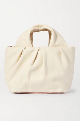 Lera Small Gathered Leather Tote from Staud