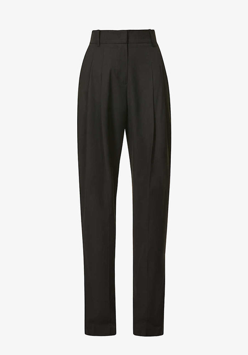 Gelso High-Rise Pleated Woven Trousers from Frankie Shop