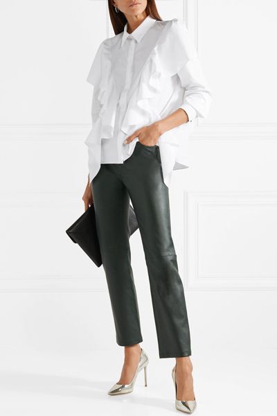 Ruffled Cotton-Poplin Shirt from Mugler