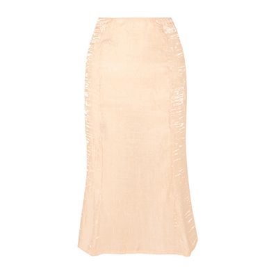 Grace Crinkled-Satin Midi Skirt