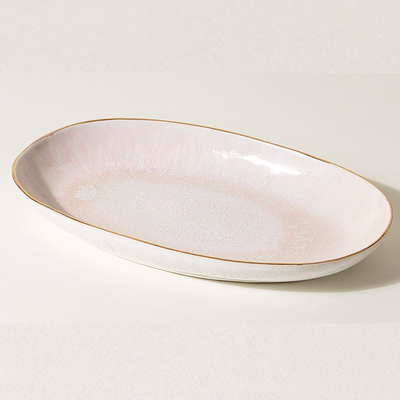Edo Pink Stoneware Platter from Oliver Bonas