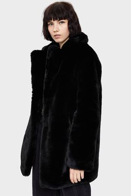 Faux Fur Plush Coat from Bershka