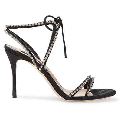 Crystal-Embellished Faille Sandals from Sergio Rossi