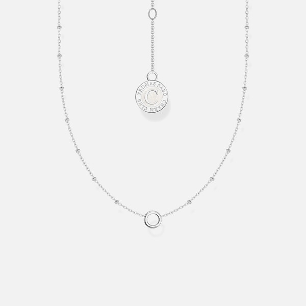 Member Charm Necklace With White Charmista Disc Silver