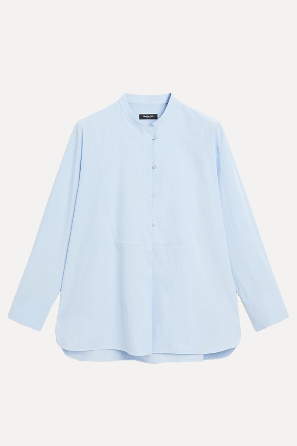 Shirt With Stand Collar & Bib, £69.95 | Massimo Dutti 