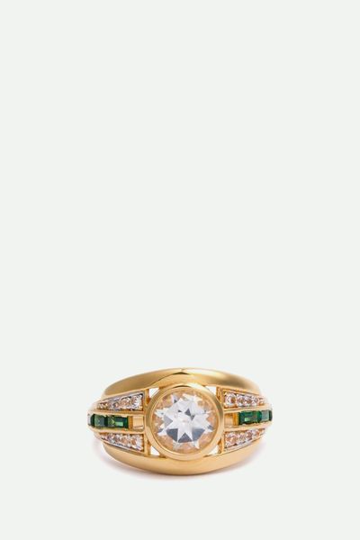 Olive 18kt Gold Vermeil Ring from  V BY LAURA VANN