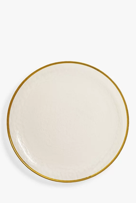 Gold Trim Glass Charger Plate