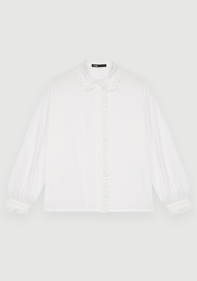 Voile Shirt With Peter Pan Collar from Maje