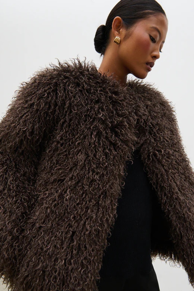 Irie Shaggy Short Faux Fur Coat from Pretty Lavish
