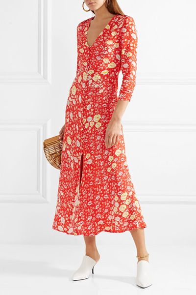 Katie Floral Print Crepe De Chine Maxi Dress from Net A Porter