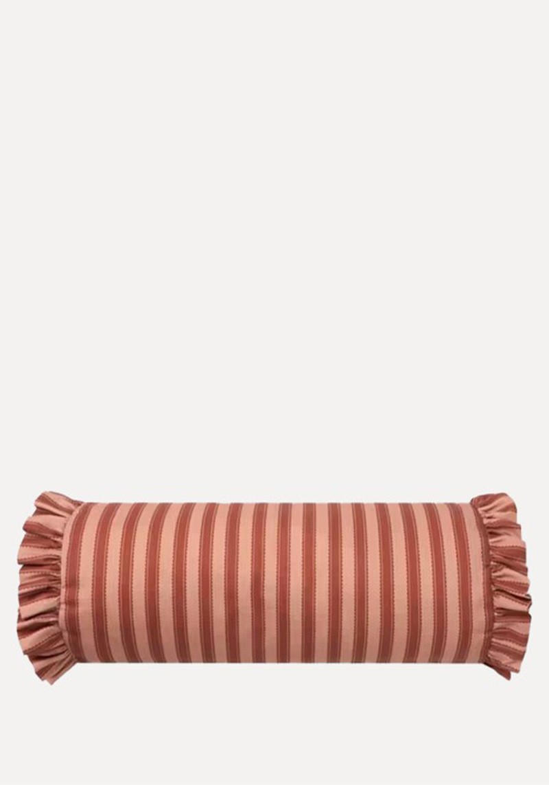 Pinetum Stripe Frilled Bolster Cushion