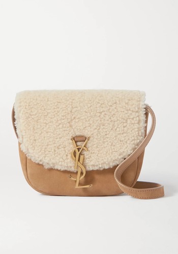 Kate Mini Suede & Shearling Shoulder Bag from Saint Laurent