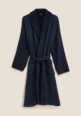 Pure Cotton Waffle Dressing Gown