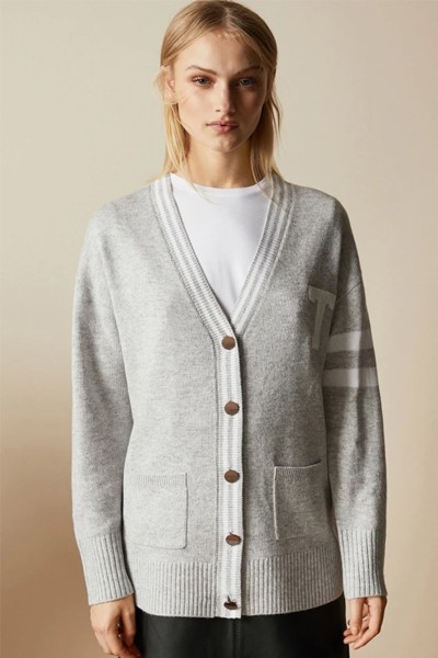 Holyee Wool Blend V Neck Cardigan