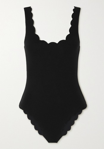 Palm Springs Reversible Scalloped Recycled Seersucker Swimsuit from Marysia