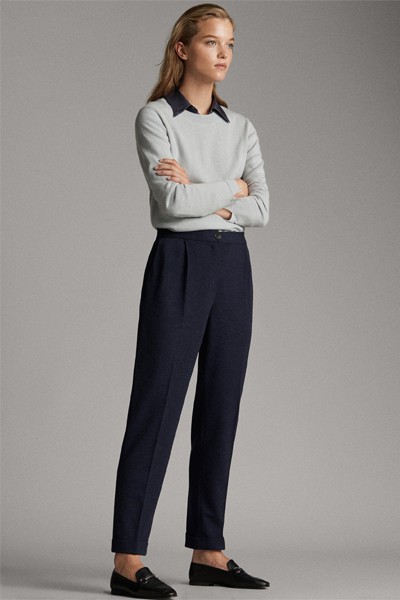 Herringbone Baggy Trousers from Massimo Dutti