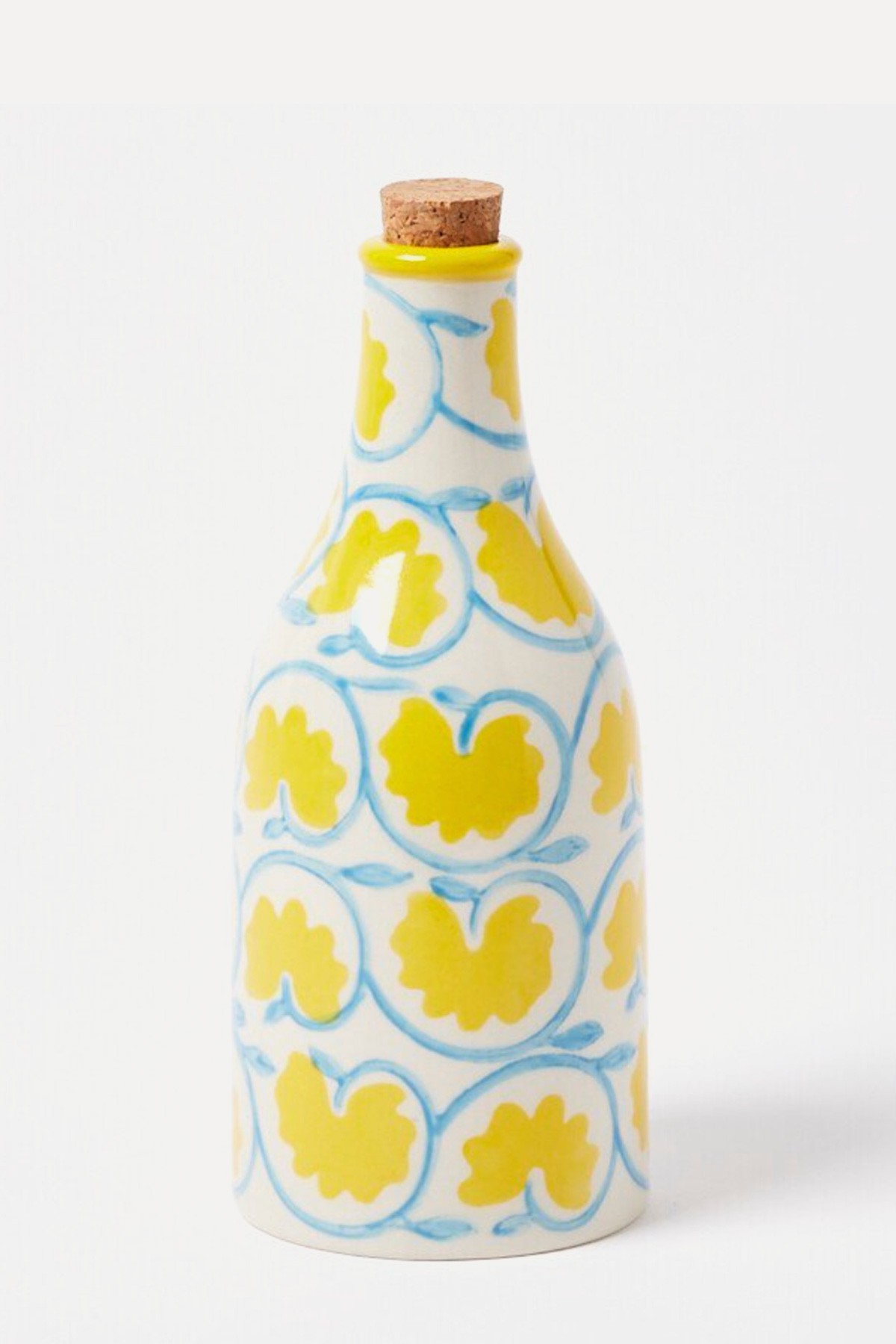 Lila Floral Yellow Ceramic Oil Bottle from Oliver Bonas