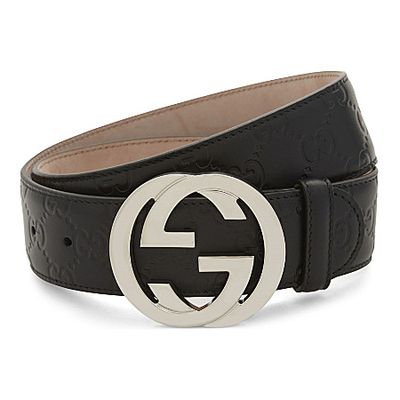 Leather Belt With Interlocking G Buckle from Gucci