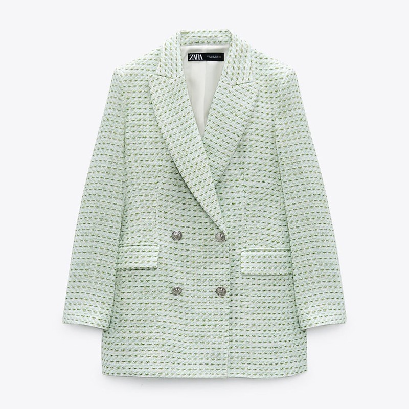 Textured Check Blazer