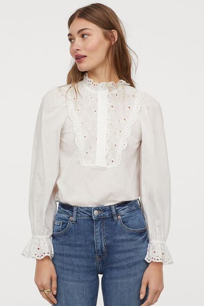 Blouse with Broderie Anglaise from H&M