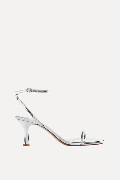 Metallic Heel Sandals from Mango