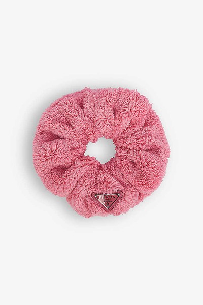 ​​Branded Plaque Terry Texture Scrunchie from Prada