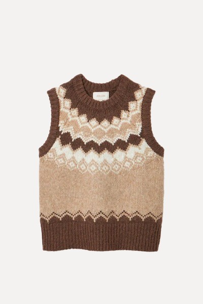 Lowry Knitted Fair Isle Vest from Joules