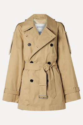 Double-Breasted Belted Cotton-Gabardine Jacket from Burberry