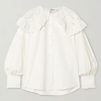 Marina Broderie Anglaise Cotton-Poplin Blouse from Sea