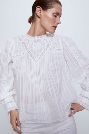 Embroidered Blouse from Zara