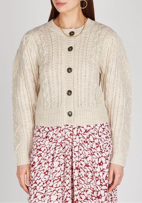 Rianne Ecru Cable-Knit Wool Cardigan from Isabel Marant Étoil