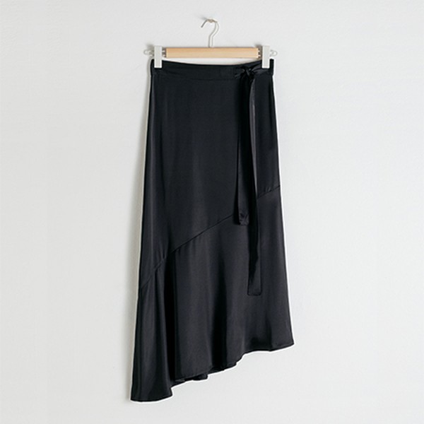 Asymmetric Satin Midi Skirt from & Other Stories