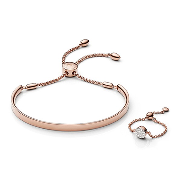 Fiji Bud & Button Adjustable Ring & Bracelet Diamond Set