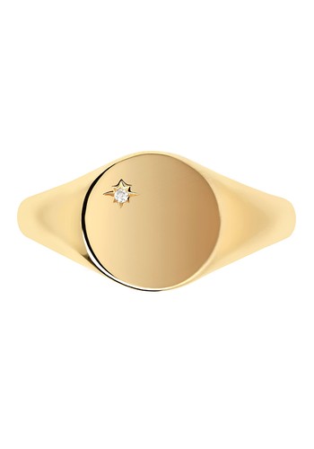 Crystal Set Signet Ring