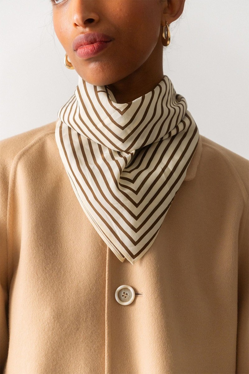 Centered Monogram Silk Scarf from Toteme