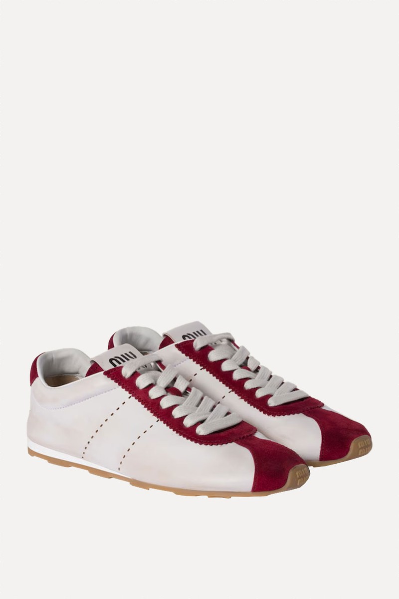 Plume Nappa Leather & Suede Sneakers from Miu Miu