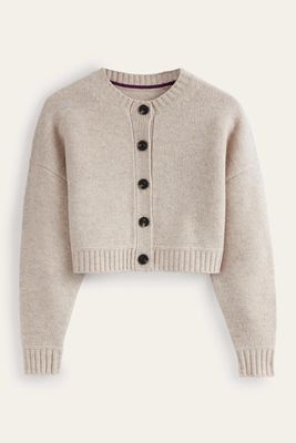 Brushed Wool Cropped Cardigan from Boden
