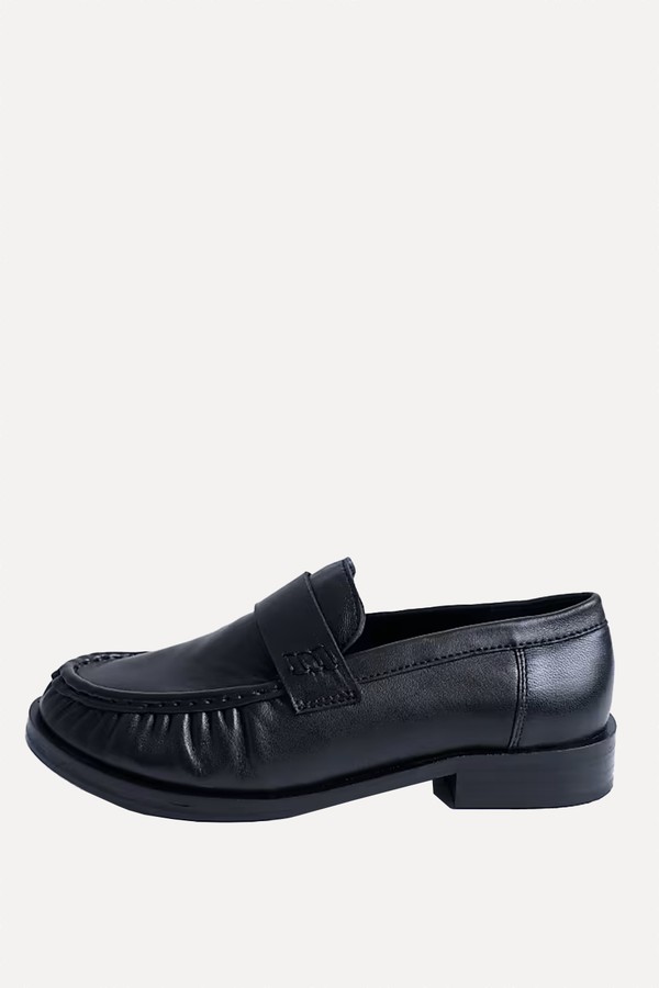 Carey Real Leather Loafers With Ruched Detail from Topshop