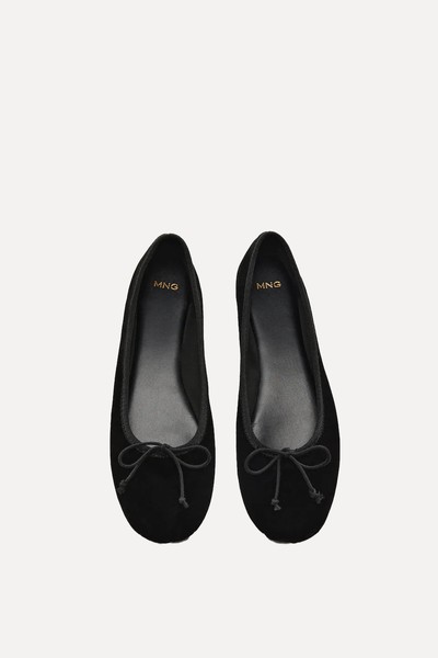 Ballerina Shoes With Velvet Bow