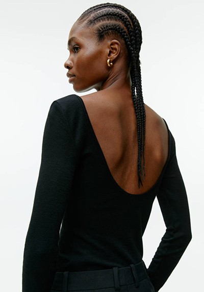 Scoop-Back Merino Top