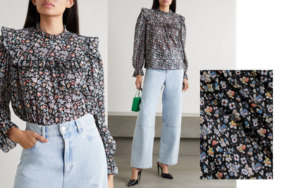 Lucinda Ruffle Floral-Print Blouse, £155 | Rixo