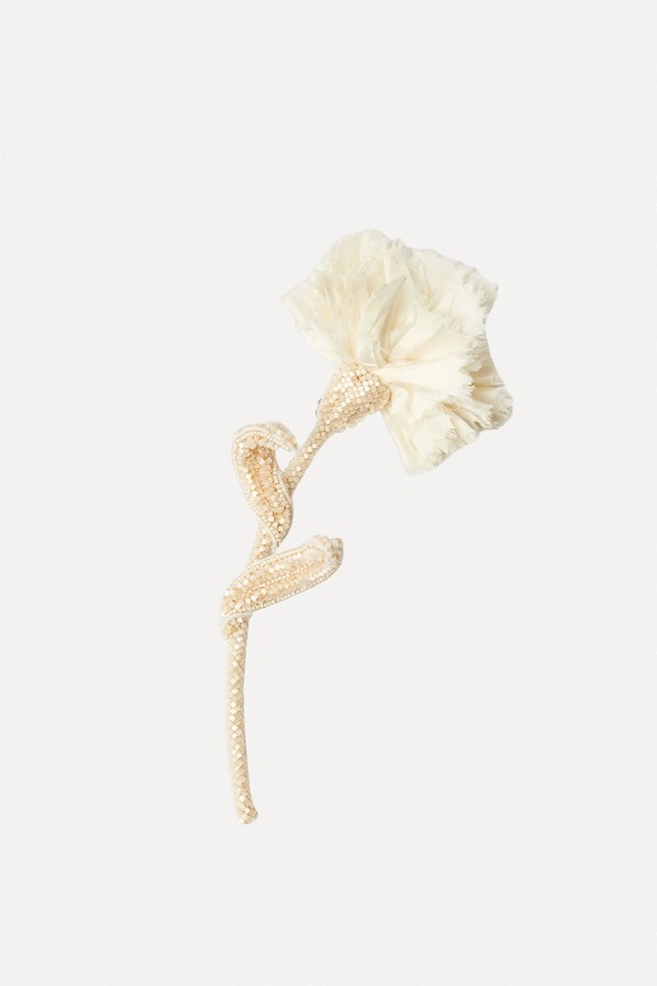 Beaded Carnation Brooch from Erdem