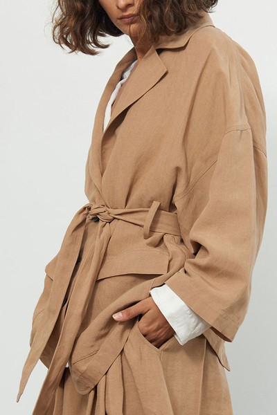 Atticus Lyocell Jacket In Khaki from Mara Hoffman